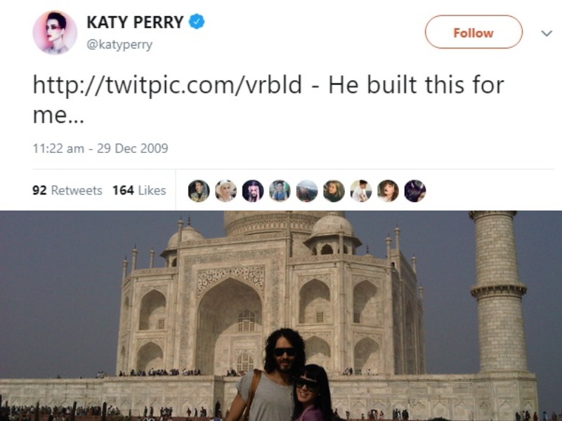he made this for me kate perry tweeted about taj mahal