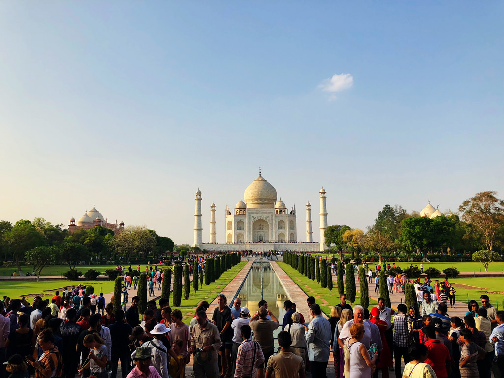 millions of travellers and history followers make it possible to mark their presence at taj mahal